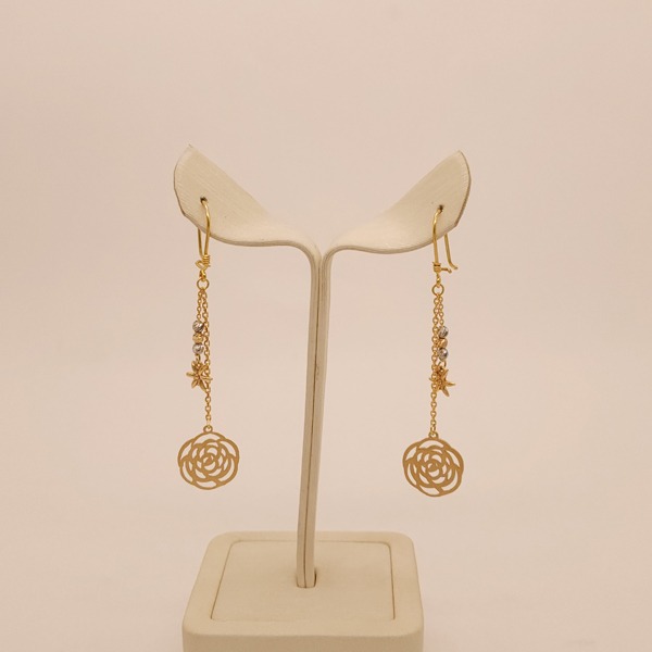 گوشواره اویز گل مات